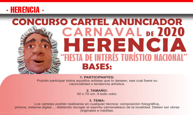 Abierto el plazo para la presentación de propuestas del Cartel de Carnaval de Herencia 2020