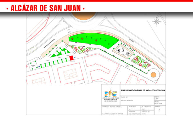 El tramo final de la avenida de la Constitución de Alcázar de San Juan se convertirá en una zona ajardinada que se podrá disfrutar esta primavera