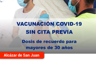 Vacunación Covid-19 sin cita para mayores de 30 años en el Hospital Mancha Centro