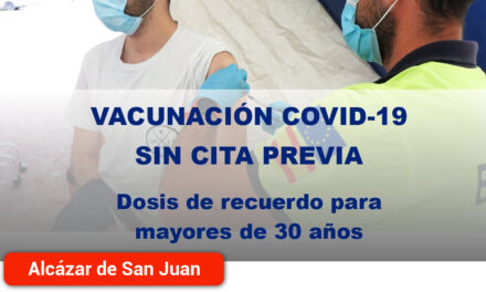 Vacunación Covid-19 sin cita para mayores de 30 años en el Hospital Mancha Centro